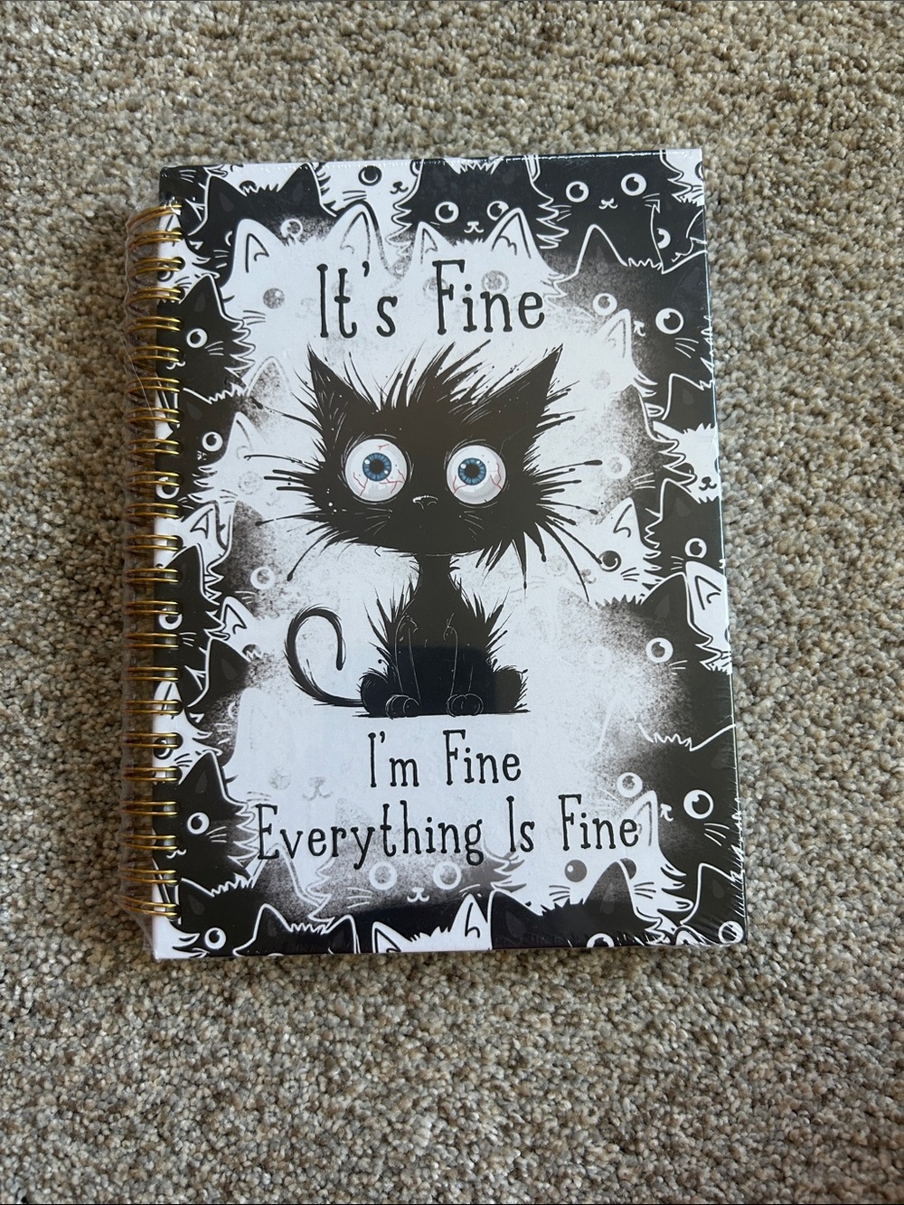Target Black & White Cat Pattern Spiral Notebook
